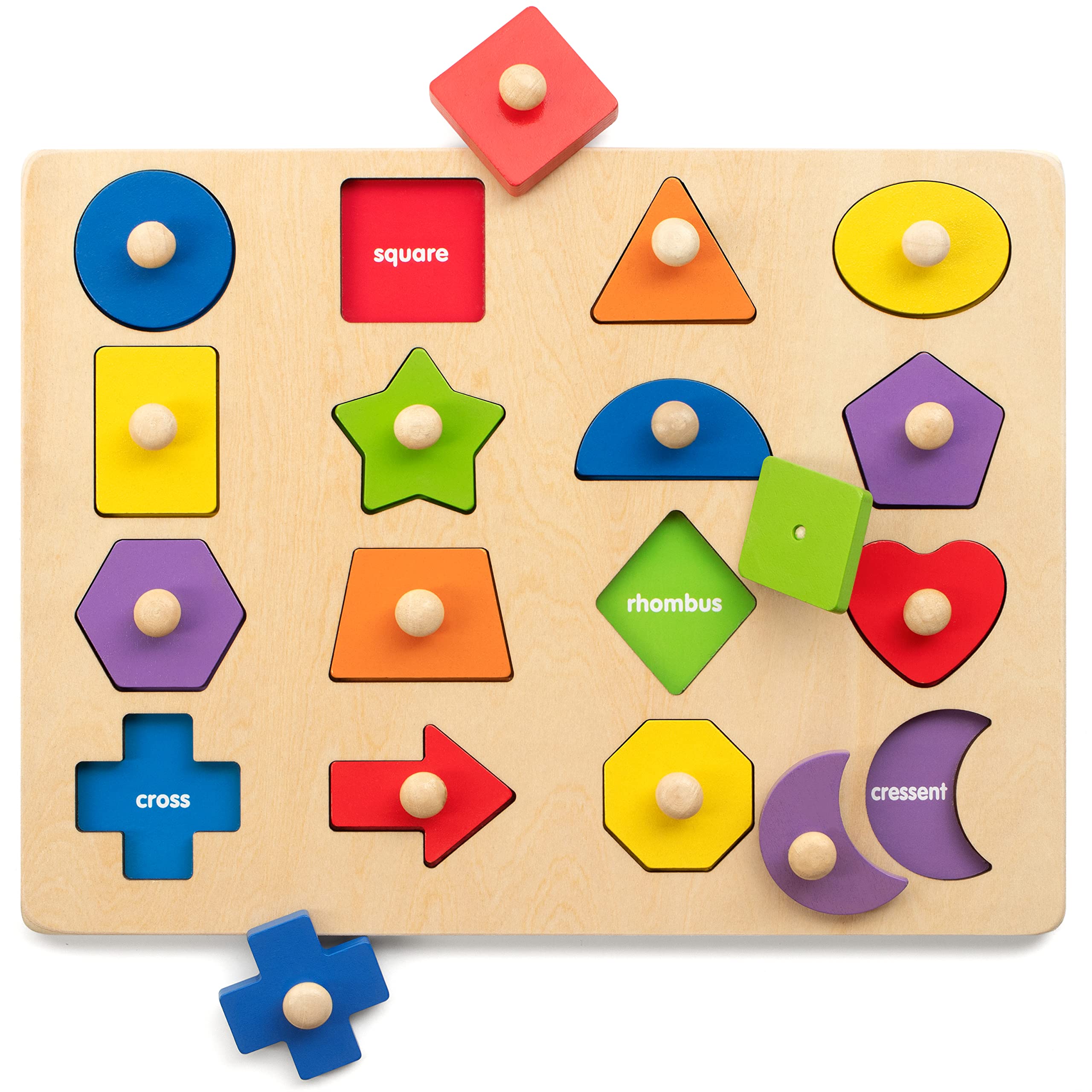 81zQRWCiSyL Wooden Shape Sorting Puzzle Board - Image 1